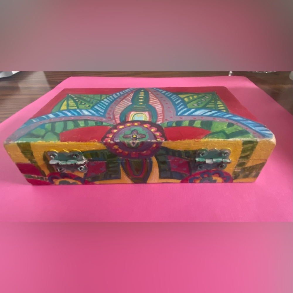 Colorful Hand-Painted Box - Picture 2 of 5